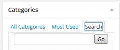 WP Admin Category Search screenshot 1