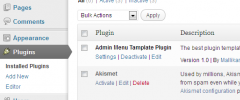 Admin Menu Blank Template Plugin screenshot 1