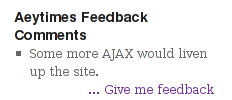 AeyTimes Site Feedback / Comments Widget screenshot 1