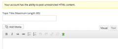 bbPress Enable TinyMCE Visual Tab screenshot 1