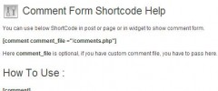 Comment Form Shortcode screenshot 1