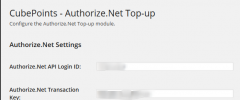 CubePoints Authorize.net Module screenshot 1