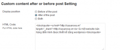 Custom content after or before of post screenshot 1