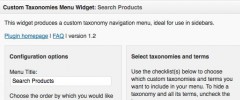 Custom Taxonomies Menu Widget screenshot 1