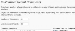 Customized Recent Comments screenshot 1