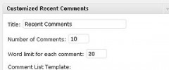 Customized Recent Comments screenshot 2