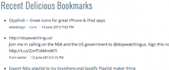 WordPress Delicious Recent Bookmarks screenshot 2