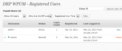 DRP Wordpress User Management screenshot 1