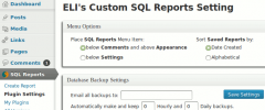 ELI's SQL Admin Reports Shortcode and DB Backup screenshot 1