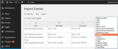 Event Organiser CSV screenshot 2