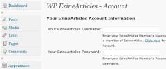 EzineArticles WordPress Plugin screenshot 6