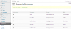 WP Comments Moderators screenshot 1
