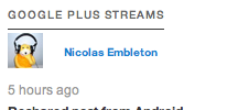 Google Plus Stream Widget Plugin For WordPress screenshot 1