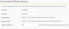 Grooveshark for Wordpress screenshot 2