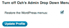 Hide Option for Ozh's Admin Drop Down Menu screenshot 1