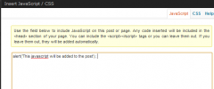 Insert JavaScript and CSS screenshot 2