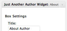 Just Another Author Information Widget screenshot 2