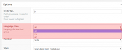 Language option for ACF4+ Fields screenshot 1