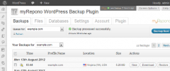 myRepono WordPress Backup Plugin screenshot 1