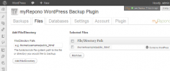 myRepono WordPress Backup Plugin screenshot 2