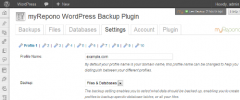 myRepono WordPress Backup Plugin screenshot 3