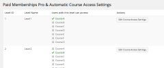 Paid Memberships Pro Addon for WP Courseware screenshot 1