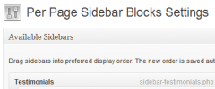 Per Page Sidebar Blocks screenshot 2