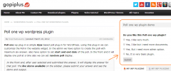 Poll one wp plugin screenshot 1
