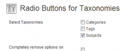 Radio Buttons for Taxonomies screenshot 1