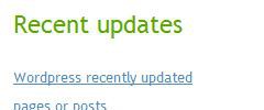 Recently updated pages and posts screenshot 1
