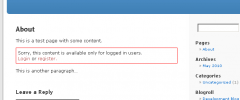 RestrictedArea Plugin for Wordpress screenshot 1