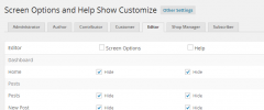 Screen Options and Help Show Customize screenshot 1