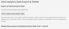 Seo Crawlytics Data Export & Delete screenshot 1