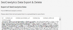 Seo Crawlytics Data Export & Delete screenshot 2