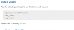Shaun's WP Query Shortcode screenshot 1