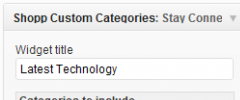 Shopp Custom Categories Widget screenshot 1