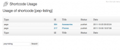 Shortcode Usage screenshot 2