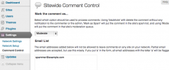 Sitewide Comment Control screenshot 1