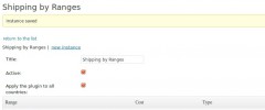 Shipping By Range for TheCartPress screenshot 1