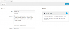 Toggles Shortcode and Widget screenshot 3