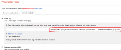 Verify Google Webmaster Tools screenshot 1