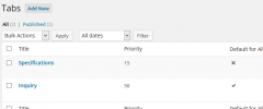 Woocommerce Product Tabs screenshot 1