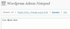 Wordpress Admin Notepad screenshot 2