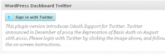 WordPress Dashboard Twitter screenshot 1