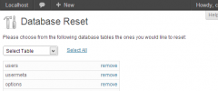 WordPress Database Reset screenshot 1