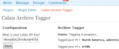 WP Calais Archive Tagger screenshot 1