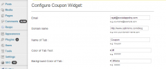 Wordpress Coupon Widget screenshot 1