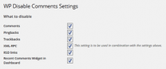 WP Disable Comments screenshot 1