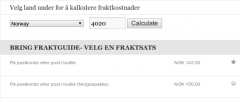 WP e-Commerce Bring Fraktguide screenshot 2