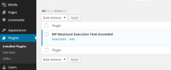 WP Maximum Execution Time Exceeded screenshot 1